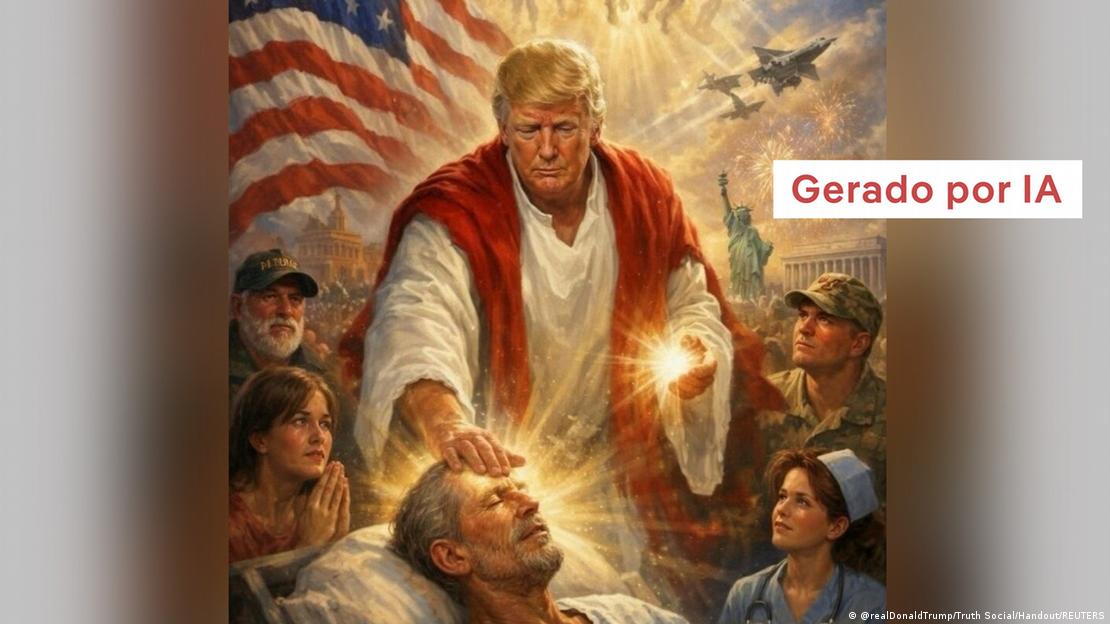 Imagen generada por inteligencia artificial y difundida por el propio Donald Trump en sus redes sociales