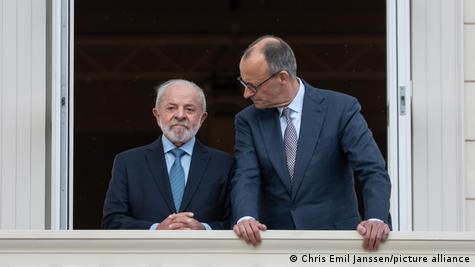 Lula e Merz no palácio Herrenhausen