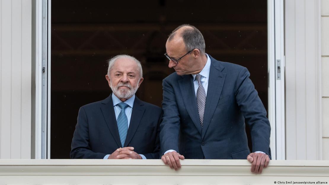 Lula e Merz no palácio Herrenhausen