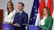 Two women and a man stand at lecterns. The man, Peter Magyar, is speaking. The EU flag and several Hungarian flags can be seen in the background. Budapest, Hungary, April 20, 2026 Two women and a man stand at lecterns. The man, Peter Magyar, is speaking. The EU flag and several Hungarian flags can be seen in the background. Budapest, Hungary, April 20, 2026