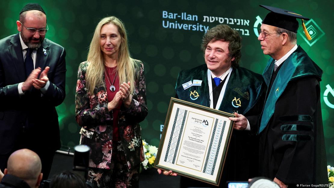 Milei atmbién recibió un doctorado Honoris Causa por parte de la universidad israelí de Bar-Ilan (20.01.2026)