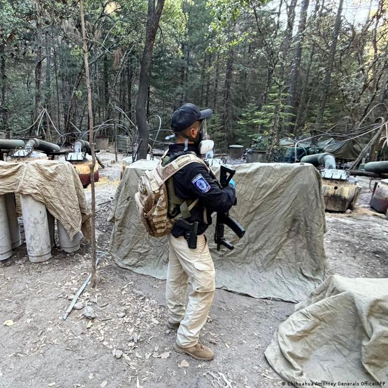 Mexican security forces at a checkpoint