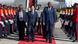 Taiwanese President Lai Ching-te (C) being welcomed by Eswatinis Prime Minister Russell Mmiso Dlamini (C-R) upon his arrival in Eswatini at King Mswati III International Airport in Sikhuphe Taiwanese President Lai Ching-te (C) being welcomed by Eswatinis Prime Minister Russell Mmiso Dlamini (C-R) upon his arrival in Eswatini at King Mswati III International Airport in Sikhuphe