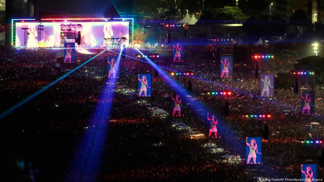 Millions of fans on Rio de Janeiro's Copacabana beach attending Shakira's free concert