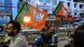 Bharatiya Janata Party (BJP) supporters celebrate in the streets Bharatiya Janata Party (BJP) supporters celebrate in the streets