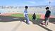 Boys kick a ball on the upper deck of the Camille Chamoun Sports City Stadium in Beirut Boys kick a ball on the upper deck of the Camille Chamoun Sports City Stadium in Beirut