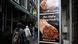 A sign displaying a meat kebab and a falafel kebab A sign displaying a meat kebab and a falafel kebab