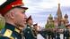 Service members prepare for a military parade in Red Square on Victory Day Service members prepare for a military parade in Red Square on Victory Day