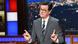 Stephen Colbert pointing fingers up during a 'Late Show' monologue. Stephen Colbert pointing fingers up during a 'Late Show' monologue.