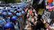 Protesters hold slogans during a rally outside the Philippine Senate in Pasay Protesters hold slogans during a rally outside the Philippine Senate in Pasay