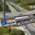 Rozbiórka zniszczonego wiaduktu nad autostradą A99