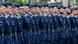 Recruits of the Germersheim Air Force Training Battalion stand in line in Nuremberg, Germany Recruits of the Germersheim Air Force Training Battalion stand in line in Nuremberg, Germany