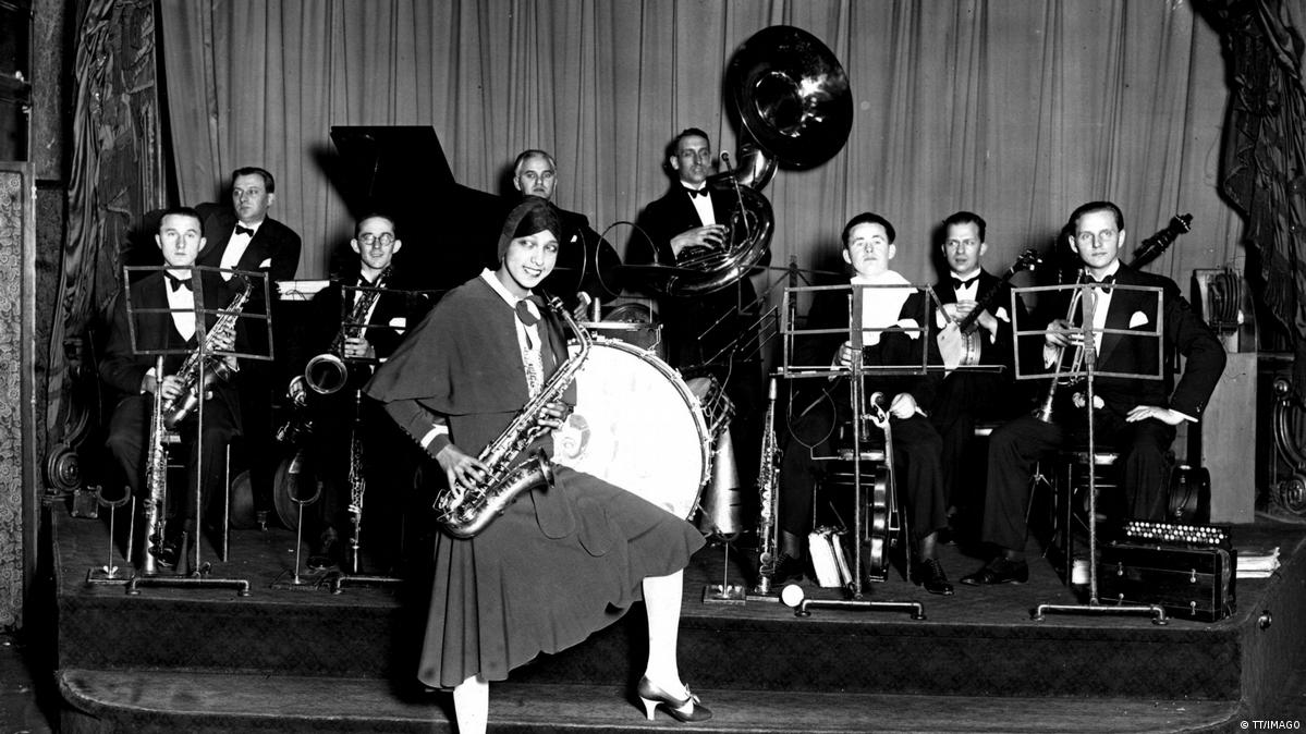 Josephine Baker performing at the opening of her own bar, Chez Josephine, in the former Pavillion Mascotte, Berlin, 1928.