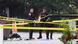 U.S. Secret Service Police place evidence markers on a crime scene after responding to reports of shots fired near the White Hous U.S. Secret Service Police place evidence markers on a crime scene after responding to reports of shots fired near the White Hous
