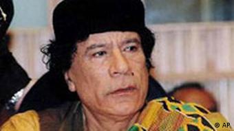 Libyan president Muammar Gaddafi