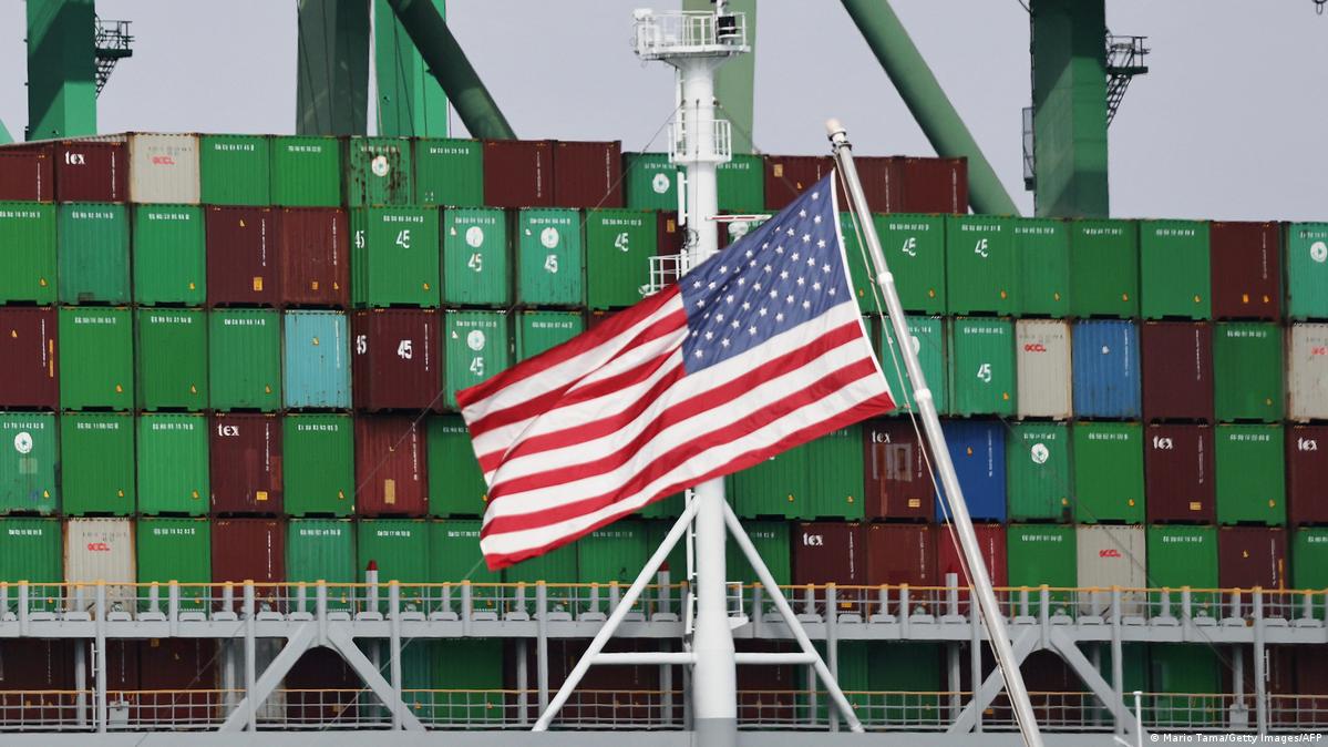 Pile of containers at a port in Los Angeles