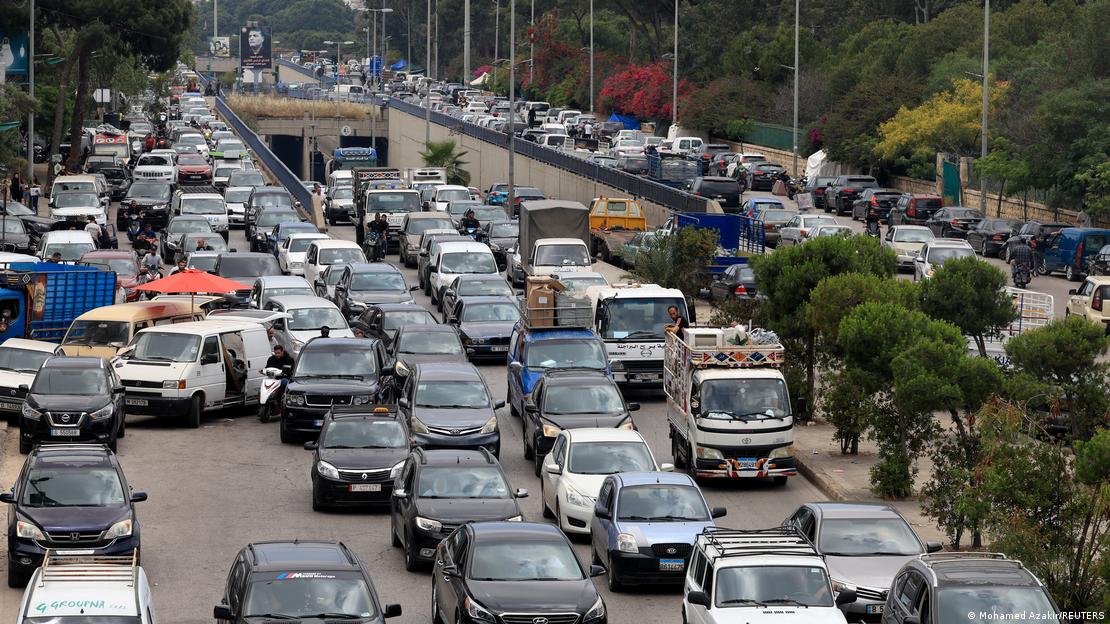 Libanon Beirut 2026 | Verkehr während der Flucht aus den südlichen Vororten nach israelischem Angriffsbefehl