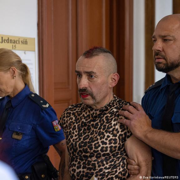 Marla-Svenja Liebich escorted by Czech prison service to the Regional Court in Pilsen