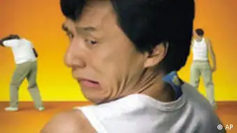 Jackie Chan in scene from Hanes tv commercial