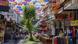 Rows of hanging umbrellas over a street in the Old Town of Antalya Rows of hanging umbrellas over a street in the Old Town of Antalya