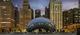 Anish Kapoor's 'Cloud Gate' in Chicago: shiny sphere structure in downtown Chicago.