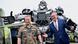 Boris Pistorius stands next to Brigadier General Walter Schulte, with a large model of a droid behind them, at the ILA air show in Berlin. June 12, 2026. Boris Pistorius stands next to Brigadier General Walter Schulte, with a large model of a droid behind them, at the ILA air show in Berlin. June 12, 2026.