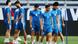 Ehsan Hajsafi, Mehdi Torabi, Hossein Kanani y otros jugadores de la selección de Irán durante el entrenamiento. Ehsan Hajsafi, Mehdi Torabi, Hossein Kanani y otros jugadores de la selección de Irán durante el entrenamiento.