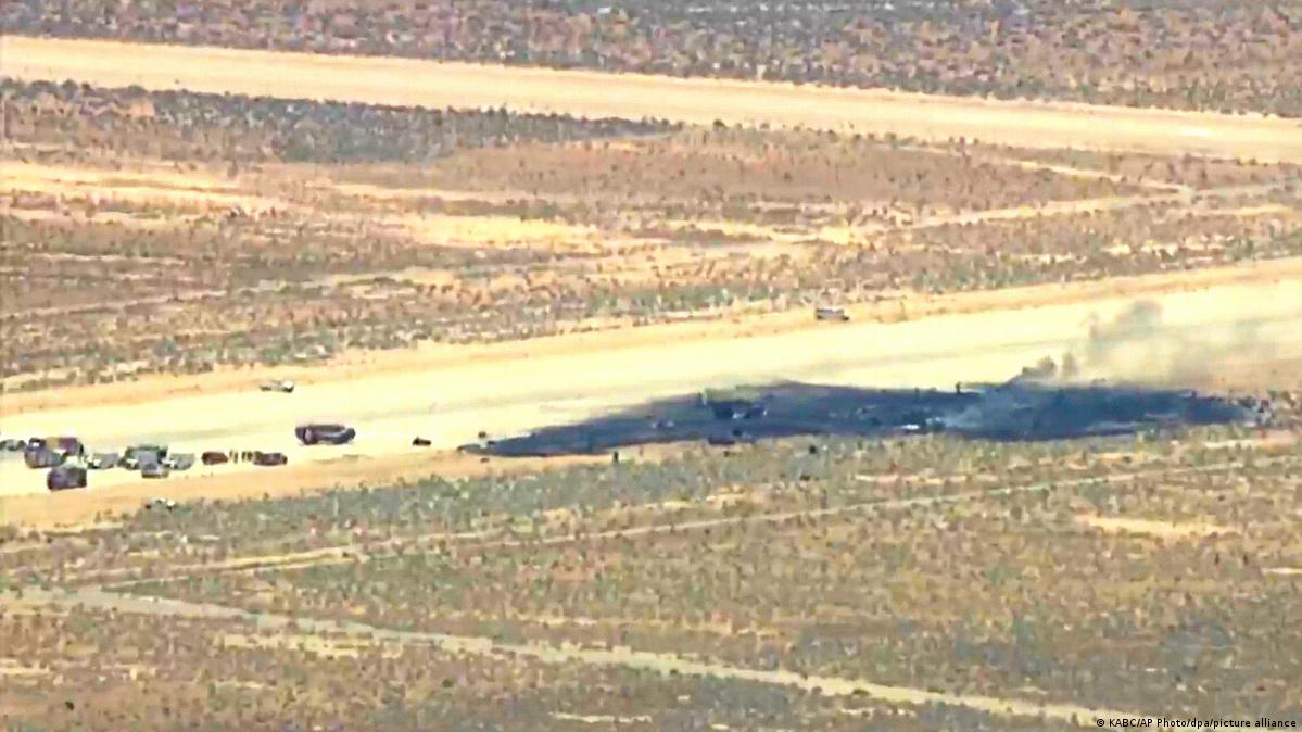 A photo of the B-52 bomber crash in California on June 15