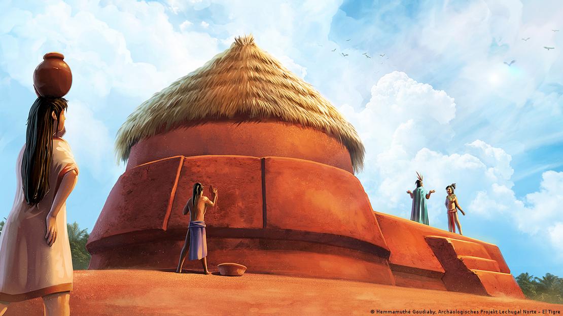 Ilustración artística de cómo se habría visto la estructura.