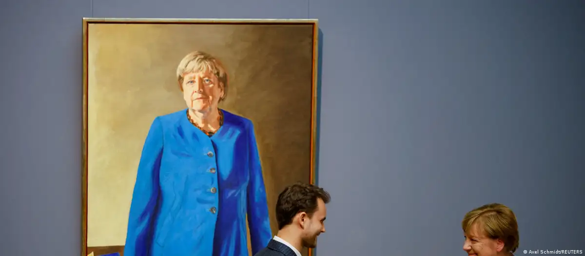 Angela Merkel unveils official portrait in Berlin