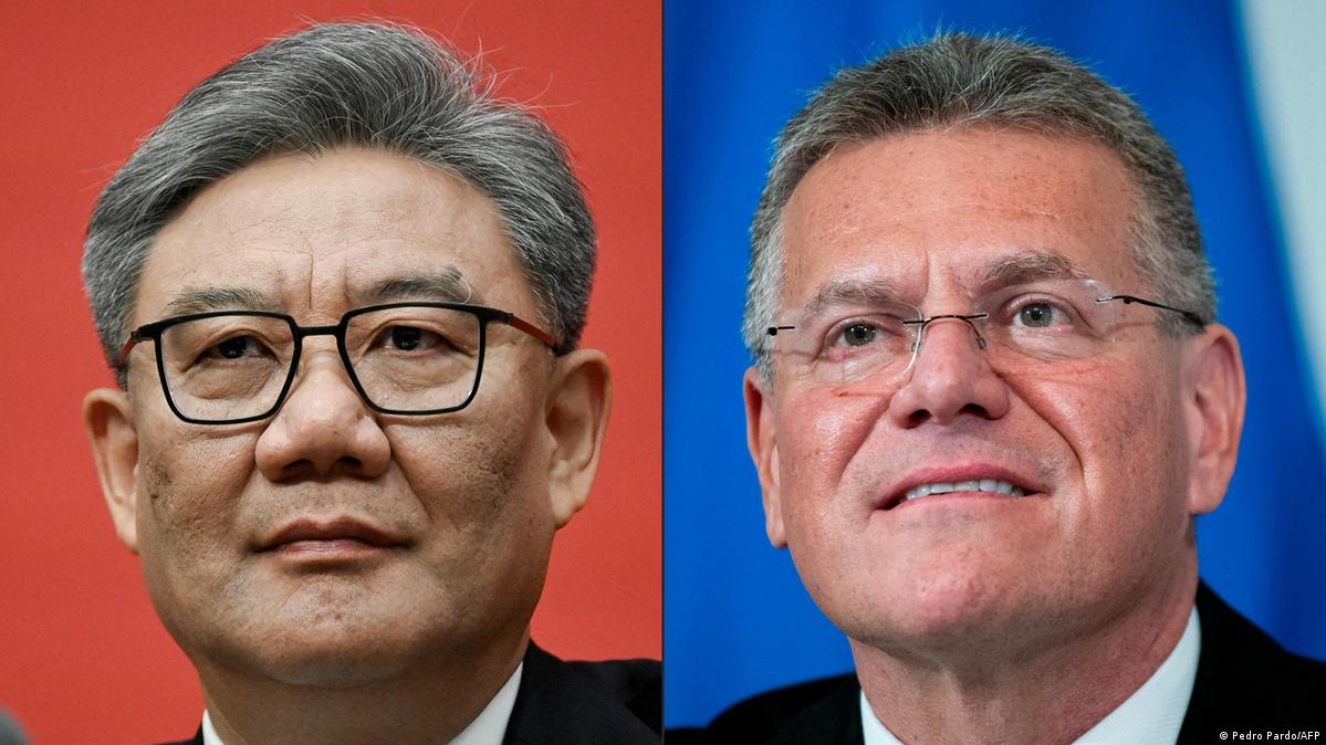 欧盟贸易专员谢夫乔维奇与中国商务部长王文涛照片拼接