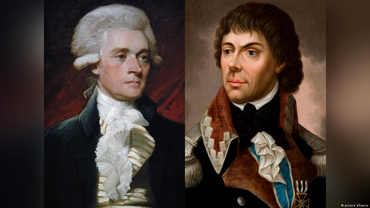 US President Thomas Jefferson (left) and Polish freedom fighter Thaddeus Kosciuszko.