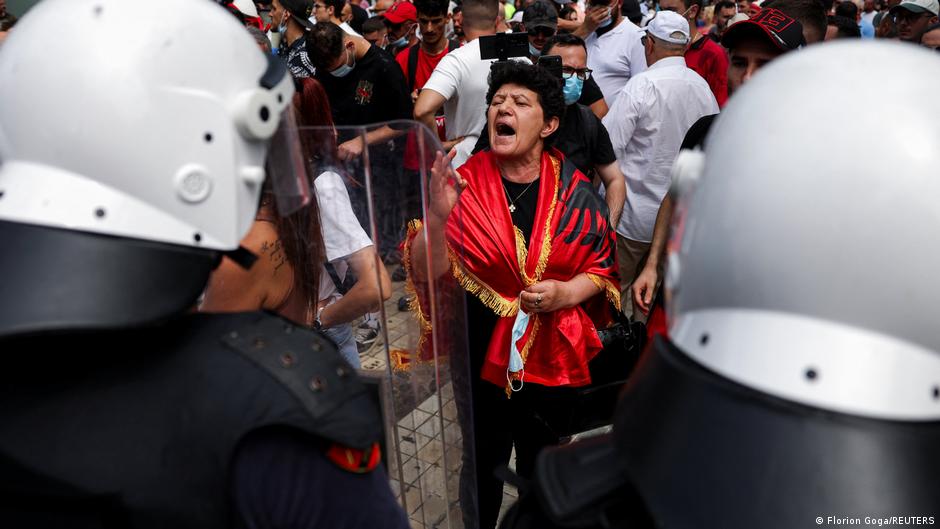 Albanian police fire tear gas at protest against Kushner-backed luxury resort