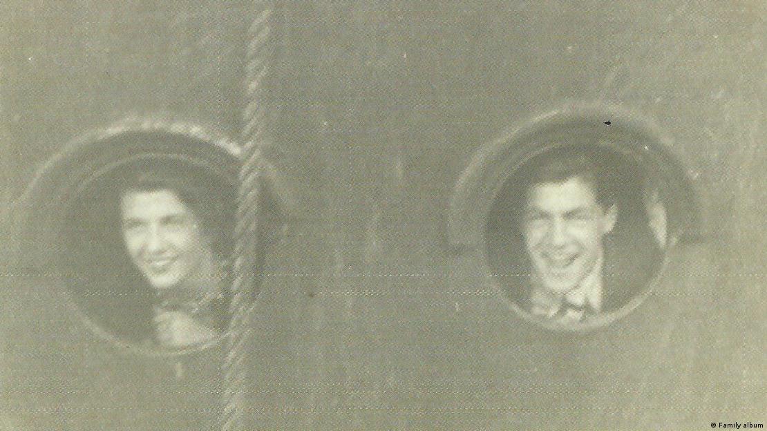 Miriam e Hans Etz no navio a caminho do Rio de Janeiro