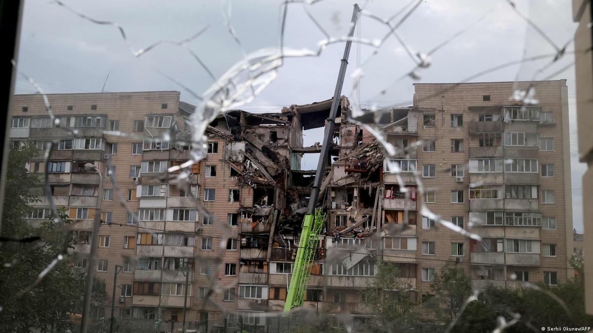 A residential building in Kyiv destroyed by a Russian missile on July 6, 2026 Image: Serhii Okunev/AFP
