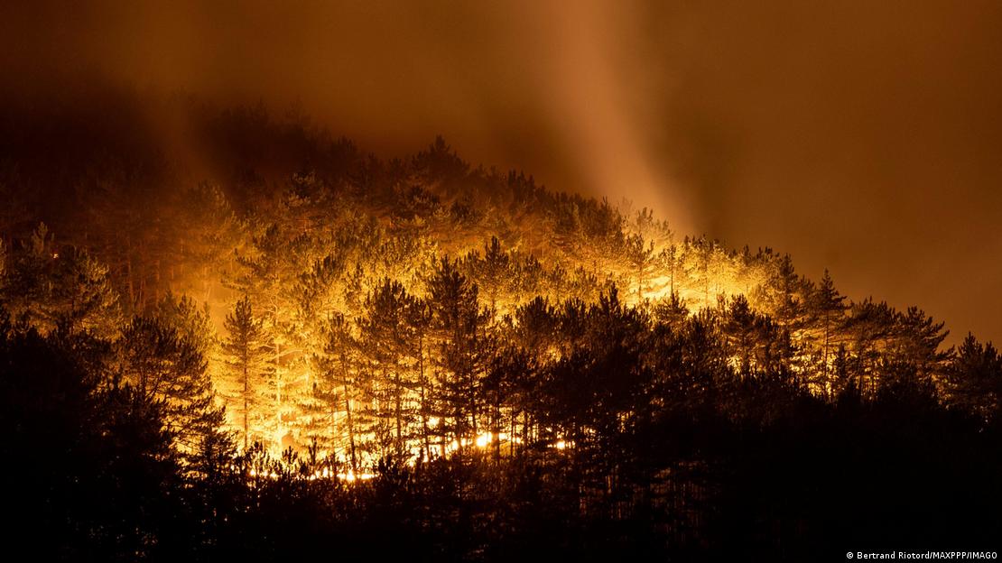 Fogo em vegetação na França