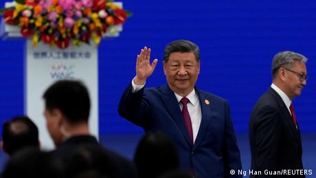 Chinas Staatschef Xi Jinping bei der Eröffnung der World AI Conference in Shanghai