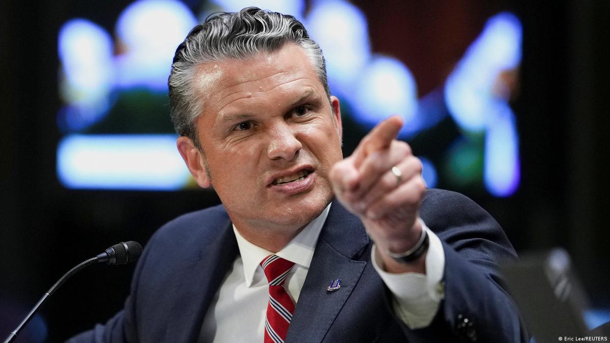 US Secretary of Defense Pete Hegseth gestures as he testifies during a Senate Appropriations Committee hearing