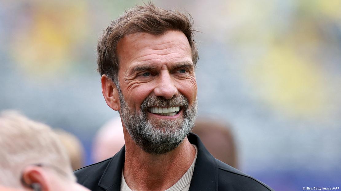 Jürgen Klopp, nuevo director técnico de la selección nacional de fútbol de Alemania, sonriendo. Jürgen Klopp, nuevo director técnico de la selección nacional de fútbol de Alemania, sonriendo.