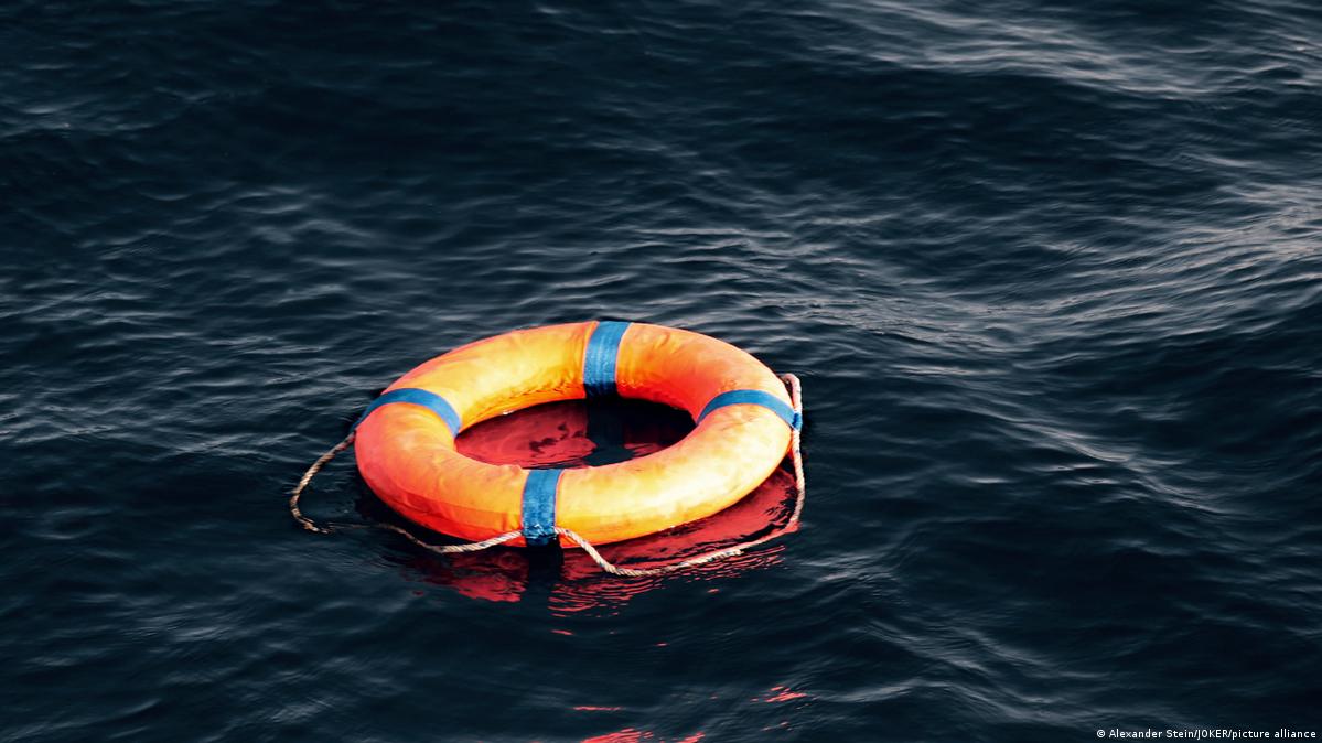 Lifebuoy floating on water