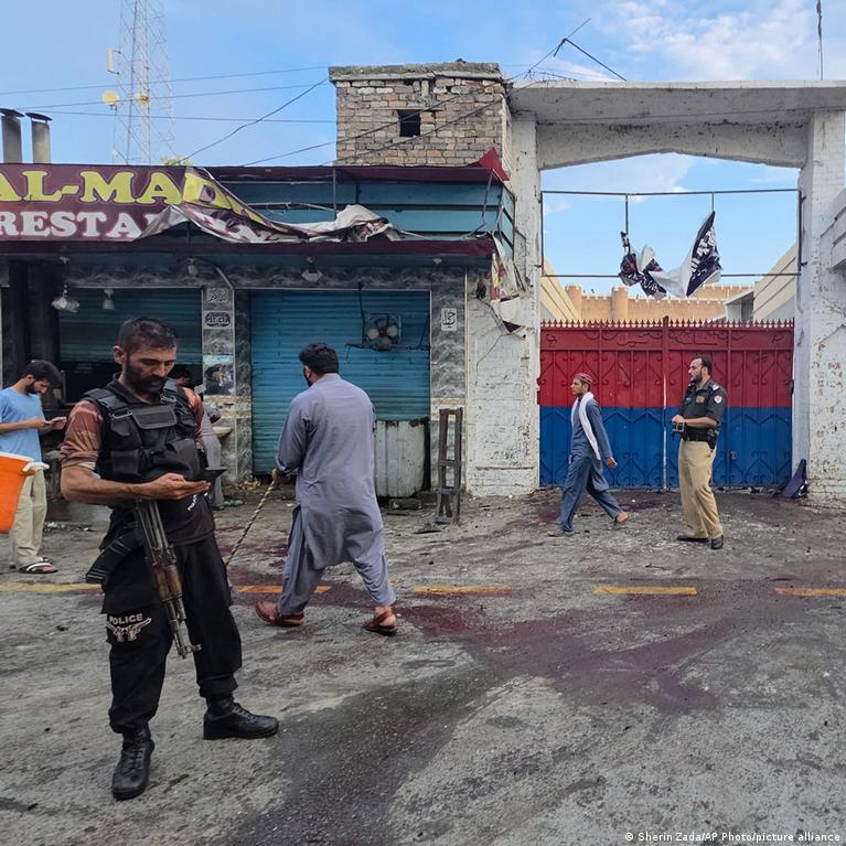 A suicide bomber killed 14 people at an anti-militancy protest in Pakistan; demonstrators had gathered to voice opposition to militancy