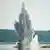 Romania's navy uses a controlled explosion to destroy a rock, trying to increase the water flow to the Cenavoda nuclear power plant