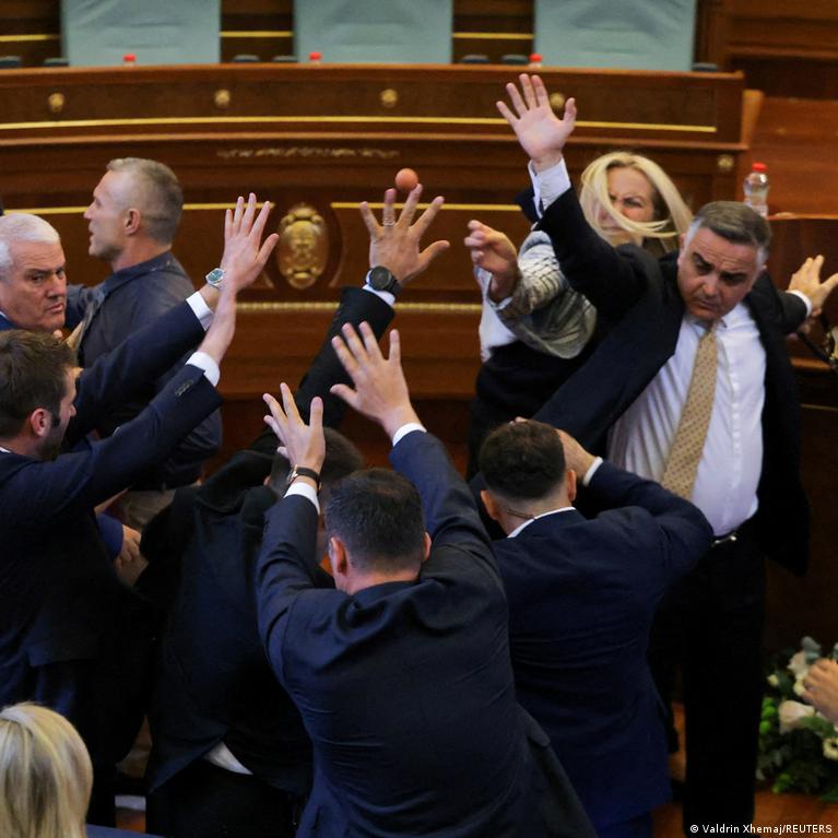 Kosovo parliament suspended after opposition lawmaker throws eggs at caretaker prime minister