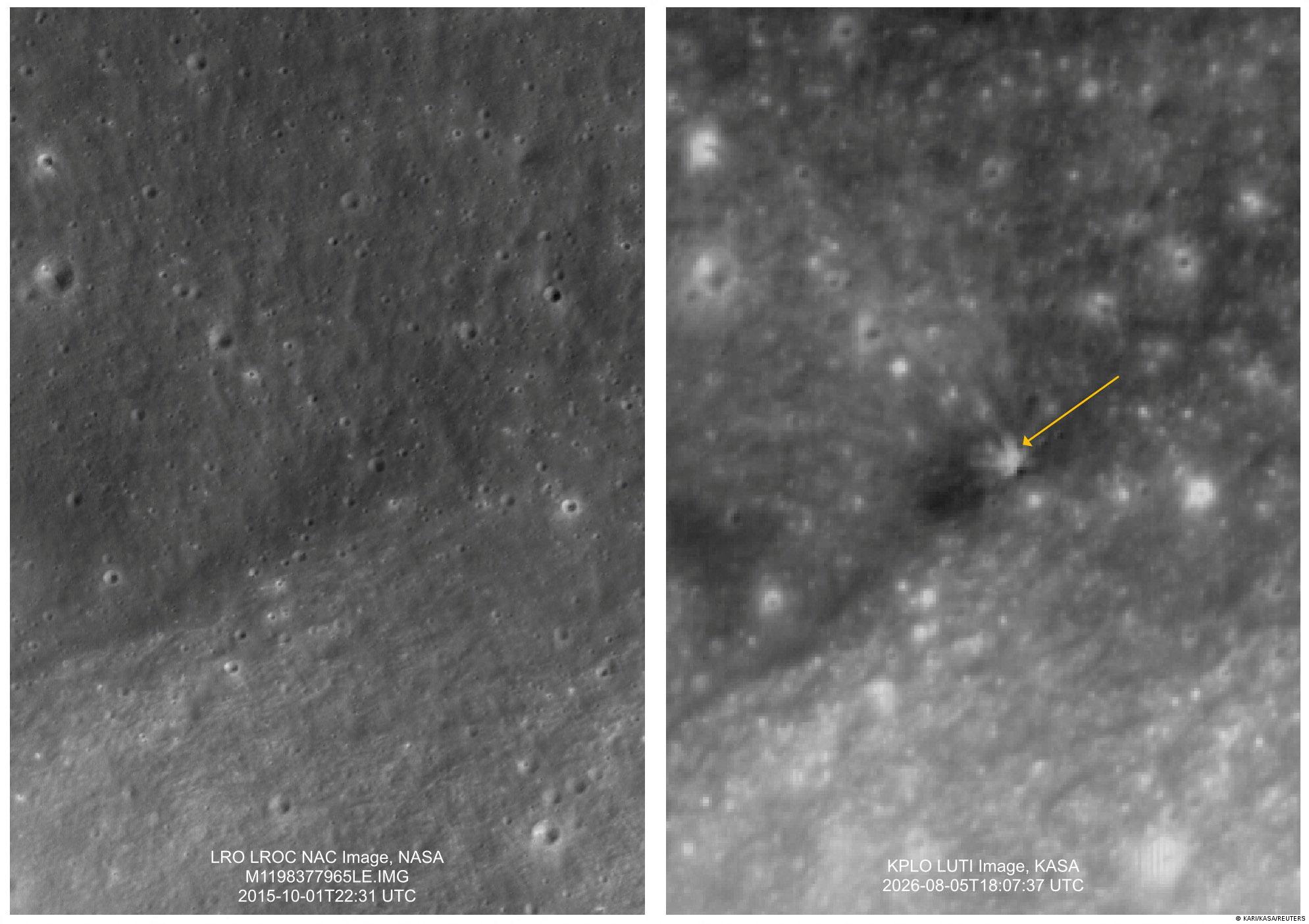 Marca en la Luna que dejó la basura espacial de SpaceX.