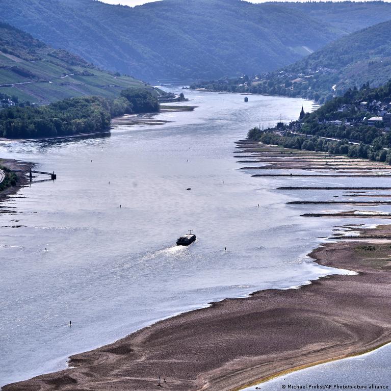 Rhine water levels fall to near-record lows, threatening to split river for commercial traffic