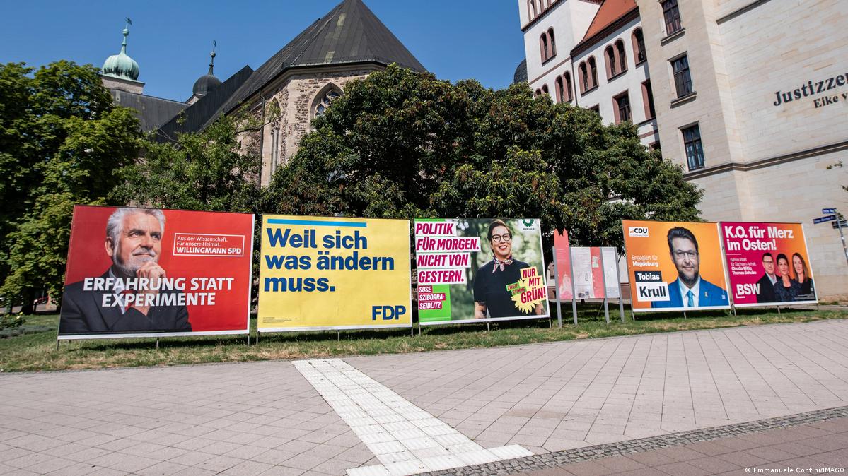 Election campaign posters in Saxony-Anhalt