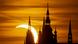 The solar eclipse above Prague Castle 