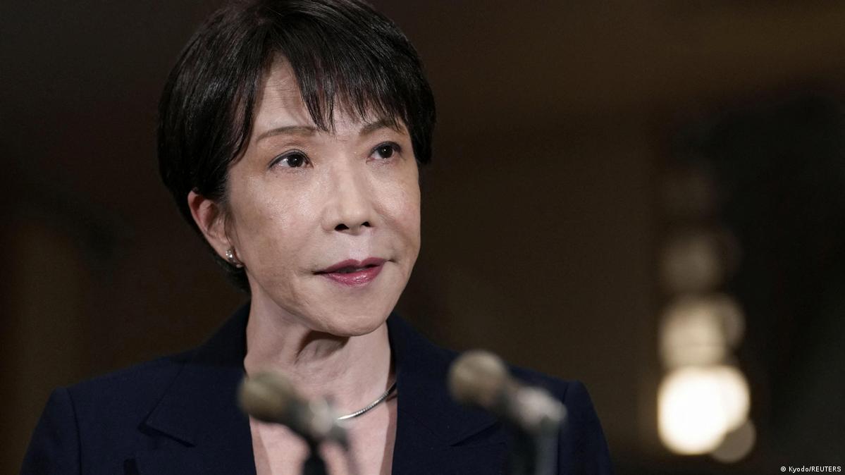 Japan's Prime Minister Sanae Takaichi speaks to the media about Russian President Vladimir Putin's visit to Iturup island