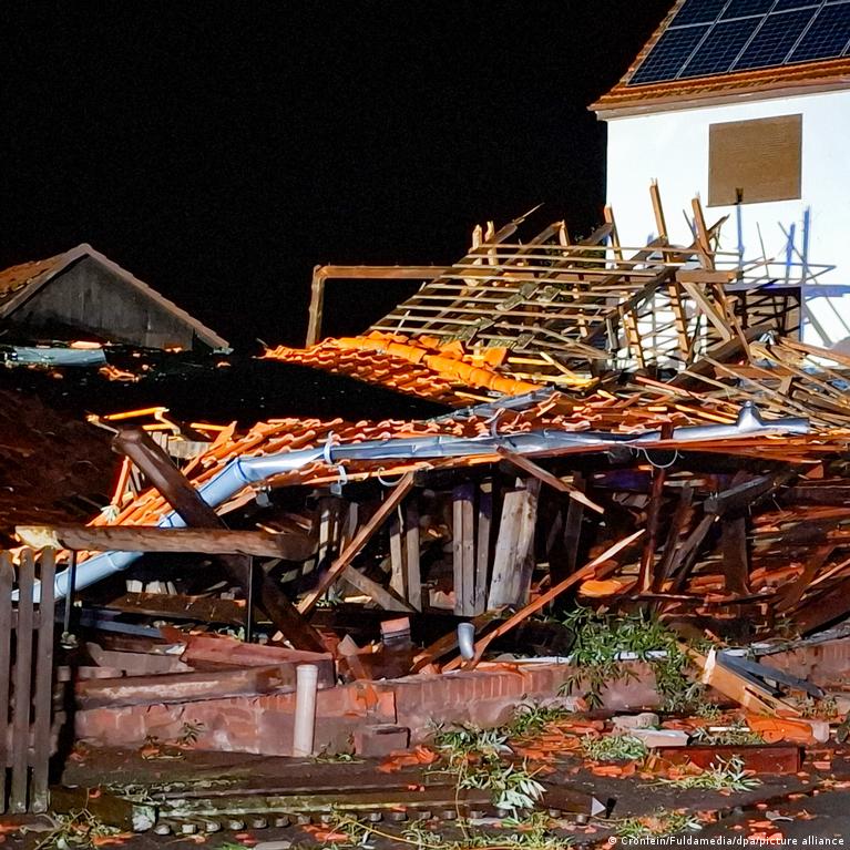 Thumbnail for Germany news: Powerful storms damage homes, leave 1 dead