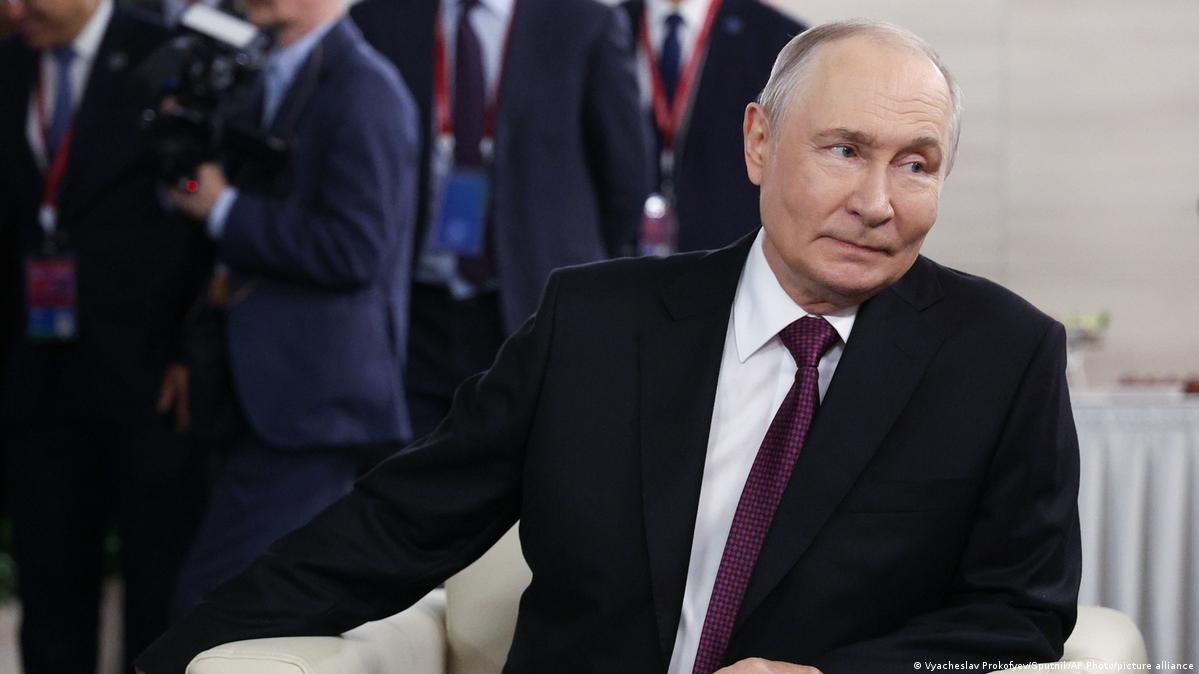 Russian President Vladimir Putin sits prior to the plenary session at the Eastern Economic Forum in Vladivostok, Russia, Thursday, Sept. 3, 2026